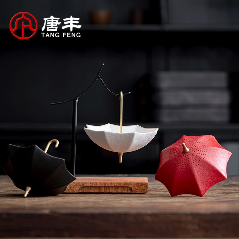 唐丰陶瓷创意雨伞茶滤古风家用单独茶隔中式滤茶器摆件装饰品简约
