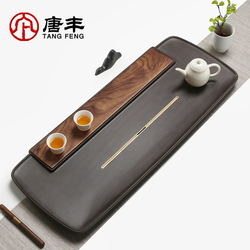 唐丰2025新款长方形茶盘家用胡桃木茶具托盘新中式大号茶台泡台