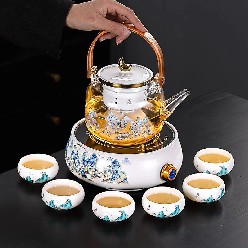 唐丰陶瓷小型电陶炉围炉煮茶壶玻璃烧水壶家用茶具电热茶炉煮茶器