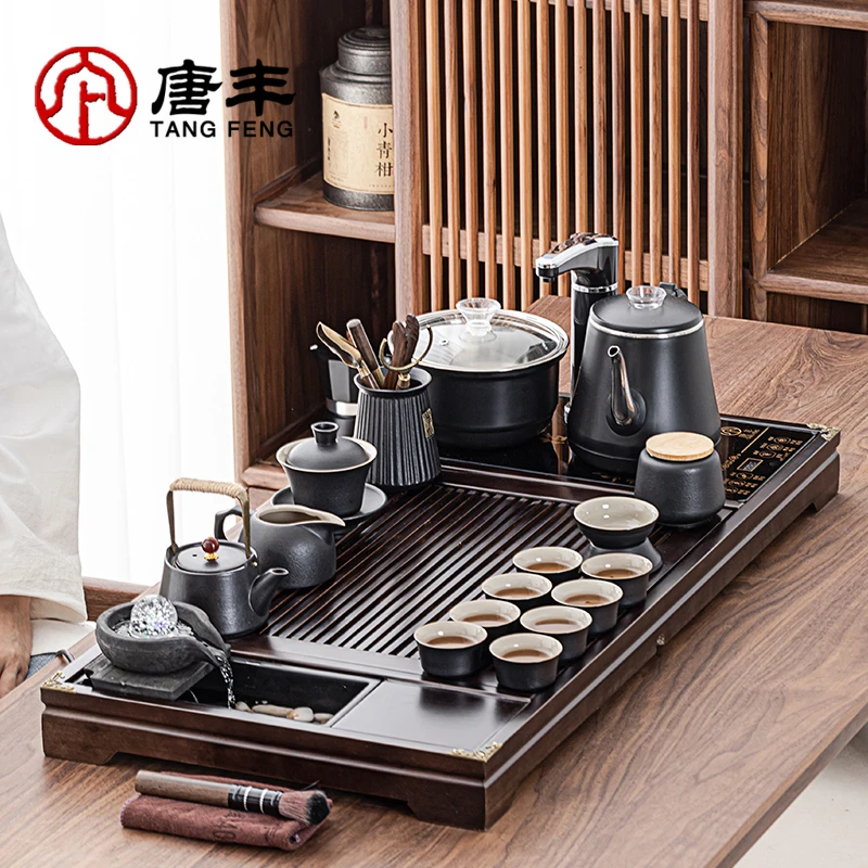 唐丰茶具套装茶盘烧水壶一体家用客厅整套全自动上水中式泡茶台