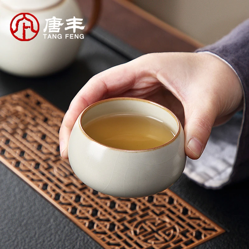 唐丰汝窑茶杯主人杯茶杯陶瓷主人茶杯功夫茶杯茶杯主人杯单个茶杯