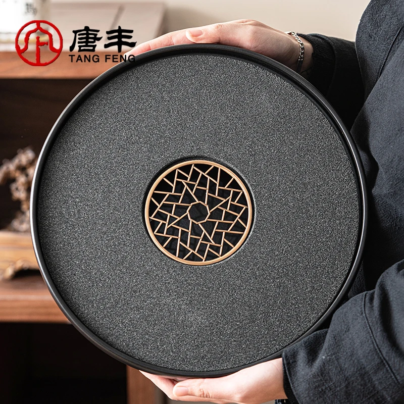 吸水干泡台陶瓷小型干泡盘家用创意简约茶托盘泡茶盘家用茶盘