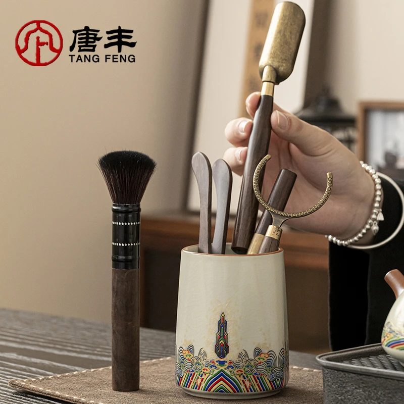 唐丰黑檀木茶道六君子套装家用高档泡茶工具用品茶具大全6君子