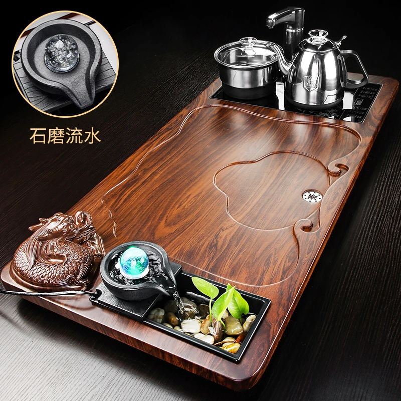 唐丰高档茶桌一体全自动四合一功夫茶海轻奢办公创意简约流水托盘