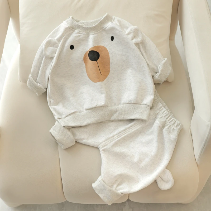 秋季新款宝宝分体套装卡通卫衣套装棉质春秋幼儿洋气小童