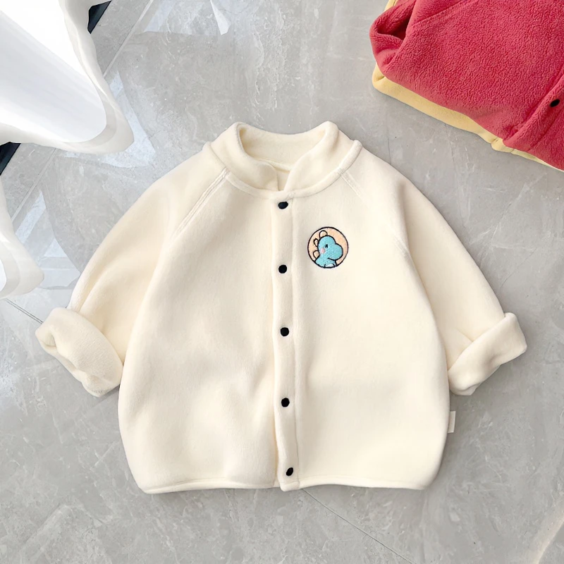 冬季双面奥利绒加绒加厚外套秋冬百搭外套百搭开衫秋冬宝宝外穿衣