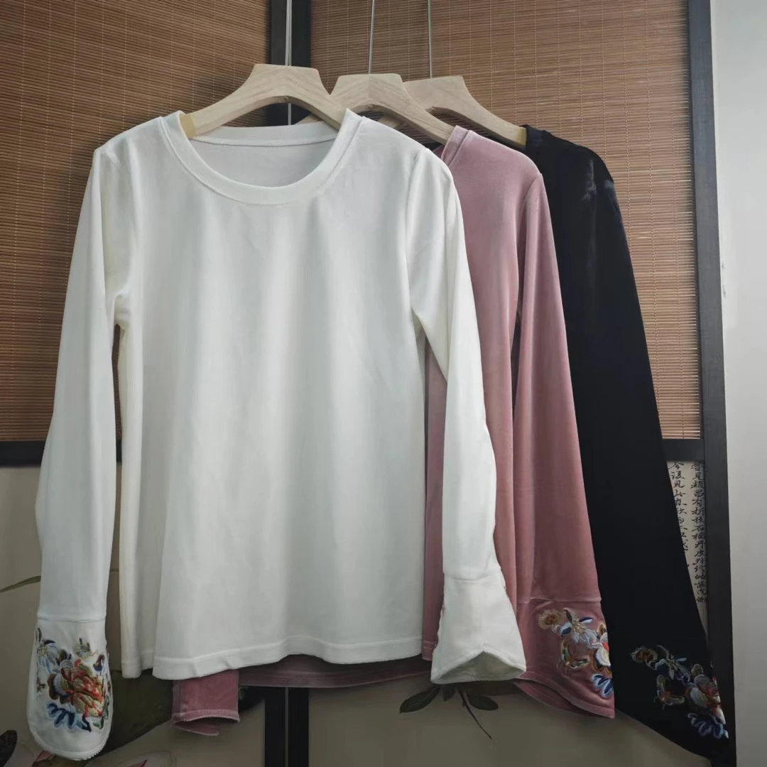 [素雅]小衫女款打底女士圆领秋冬休闲修身时尚