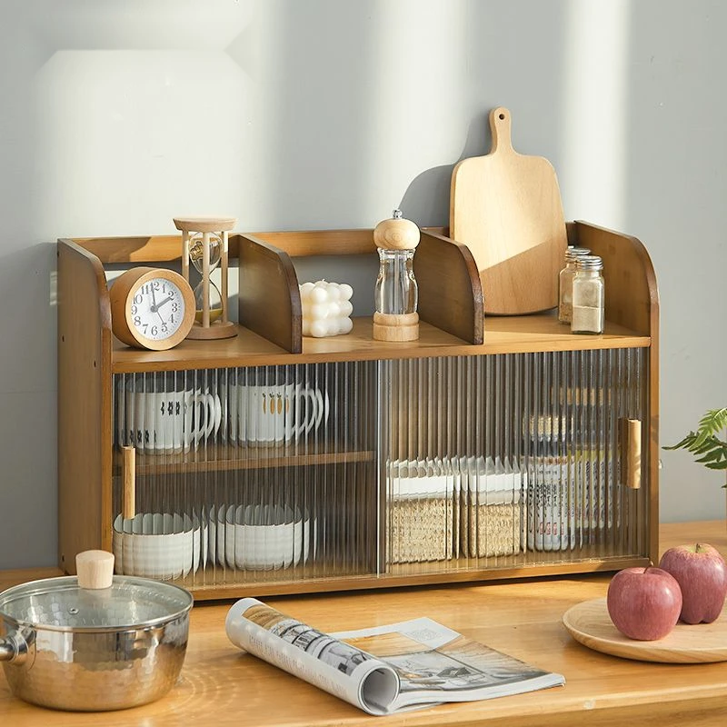 桌面收纳柜杯子收纳置物架餐桌台面收纳柜桌上橱柜餐边柜茶水柜