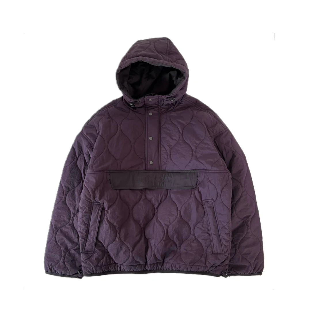 *三色绗缝冲锋衣棉服外套加厚保暖百搭(内里羊羔绒)宽松连帽#0038