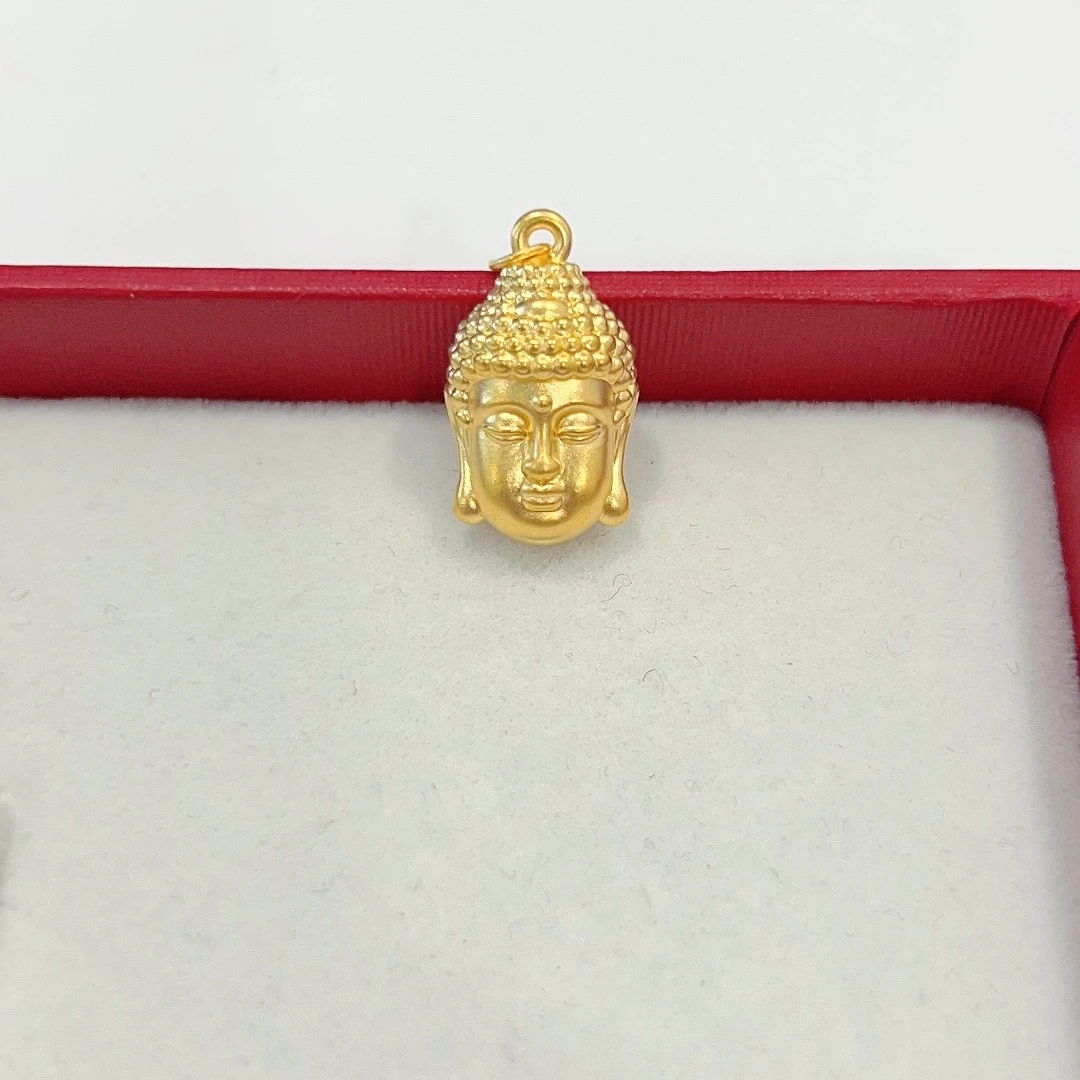 【雨文珠宝】足金999佛头吊坠5D硬金精美时尚素款百搭经典简约真金