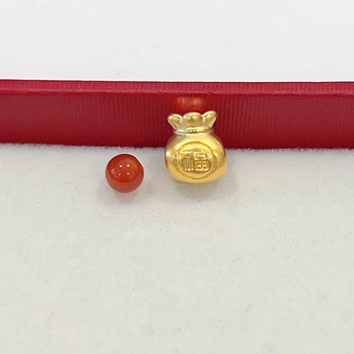 【雨文珠宝】足金999福袋吊坠/配件/手绳时尚百搭经典潮流素款真金