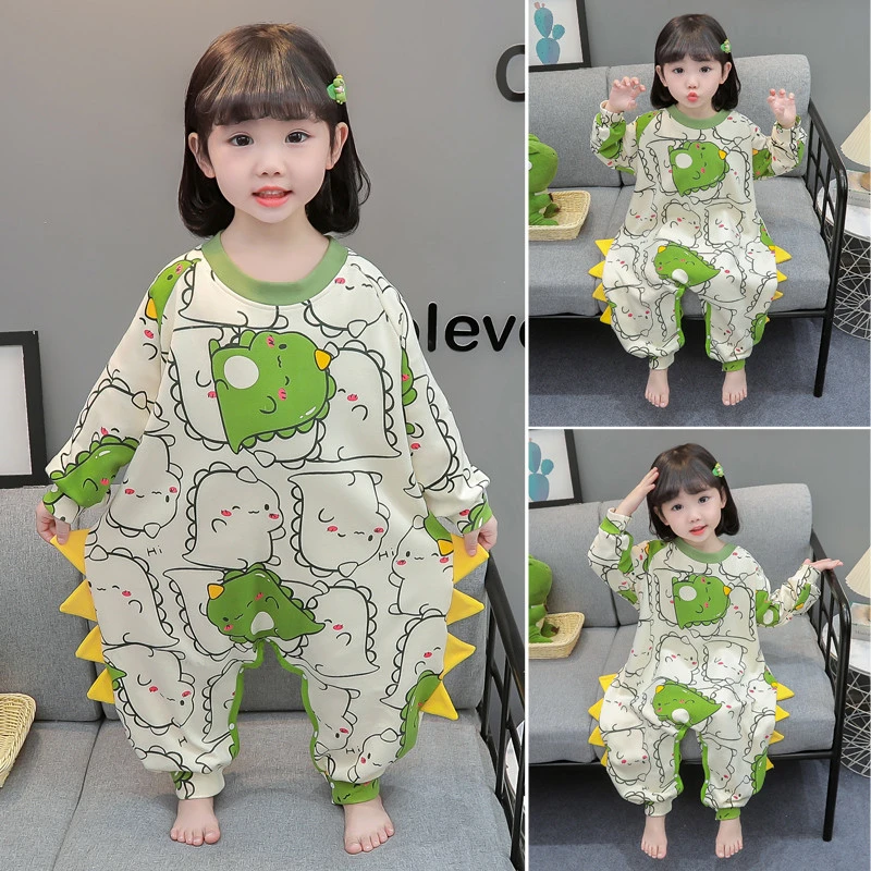 儿童睡衣女孩春秋季长袖秋款纯棉婴儿小童连体衣男童爬服宝宝女童