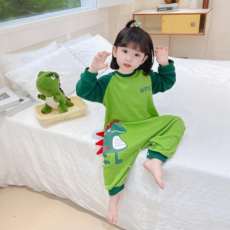 女童连体睡衣春秋季纯棉女孩宝宝婴儿儿童连身夏季儿童秋款家居服