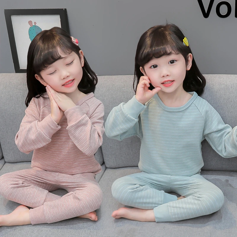 女童德绒睡衣3秋冬季女童宝宝小女孩1-6岁高腰护肚家居服保暖套装