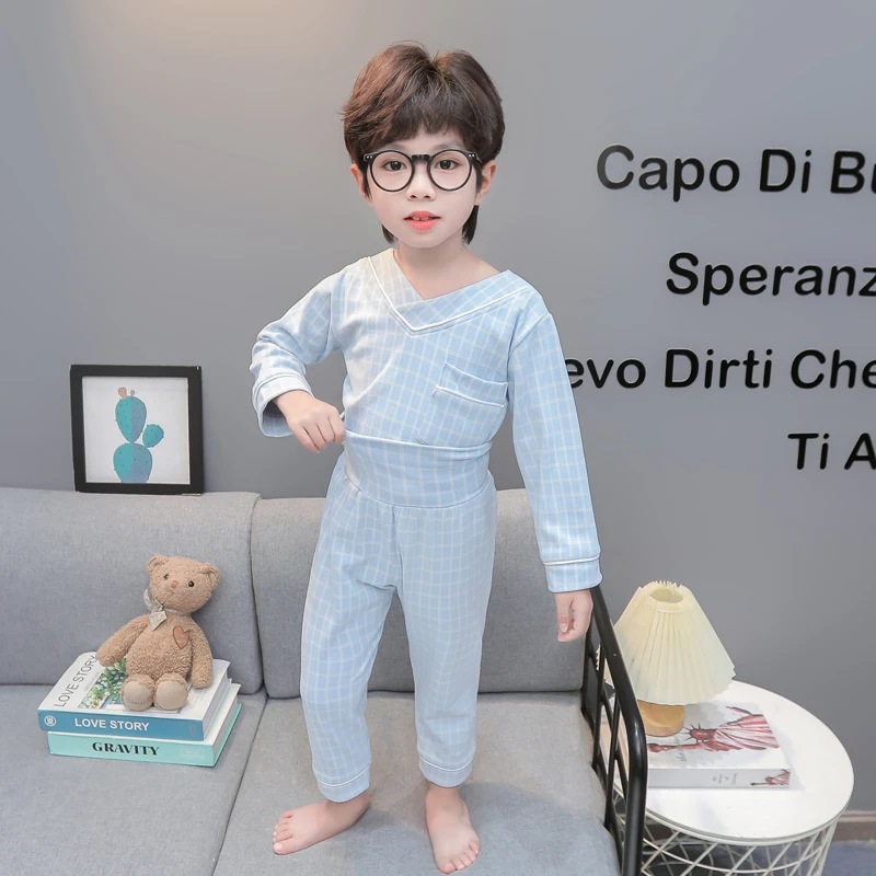 男童睡衣德绒秋冬季女童宝宝小男孩长袖高腰护肚家居服保暖套装