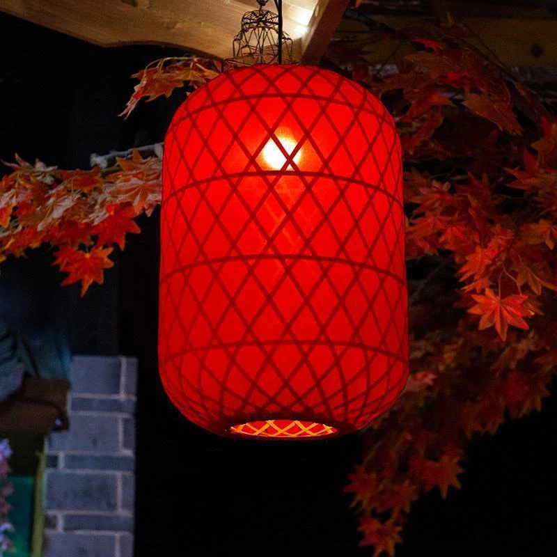 竹编灯笼印字仿古竹吊灯中式复古风灯具茶楼小院饭店灯笼春节喜庆