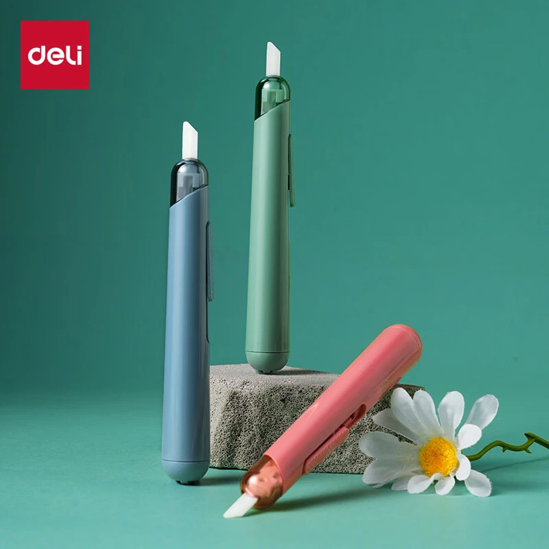 得力东方文彩陶瓷美工刀圆角刀头快递开箱刀创意裁纸刀便携拆快递