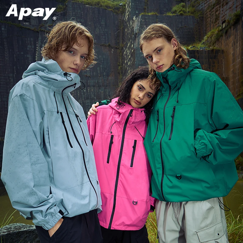APAY户外防泼水机能风宽松高颜值登山骑行防风男女同款冲锋夹克