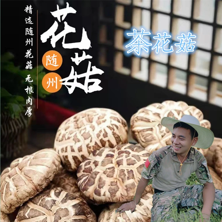 花花菌子随州特产茶花菇250g/500g新品干货
