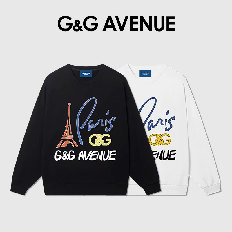 法国G&G AVENUE秋季新款休闲卫衣潮牌圆领男女同款卫衣-GW2423052