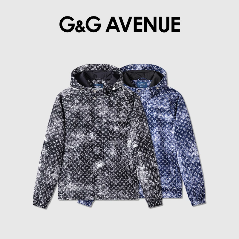 法国G&G AVENUE秋冬款休闲男士连帽拉链夹克潮牌外套-GJ2421003
