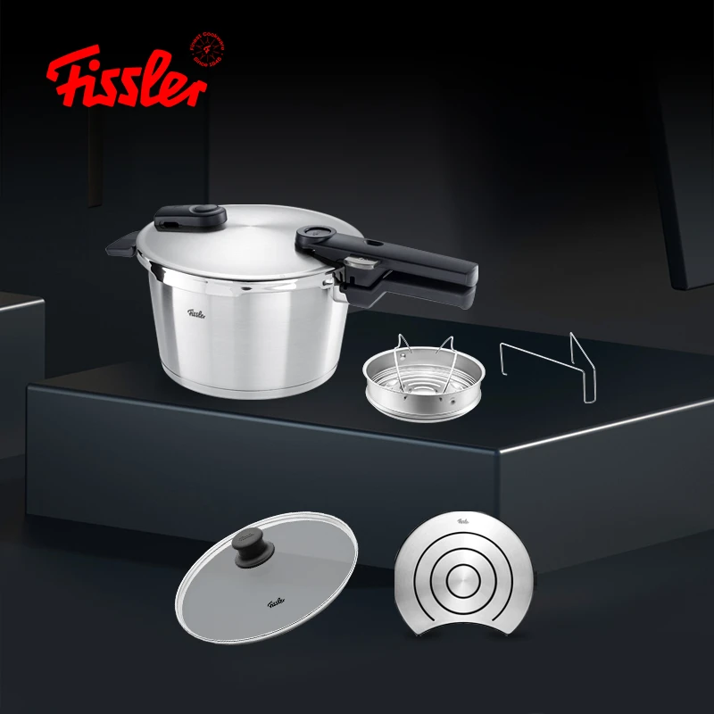 Fissler/菲仕乐【4.5L一锅两菜】德国进口黑武士高压锅防爆更安全