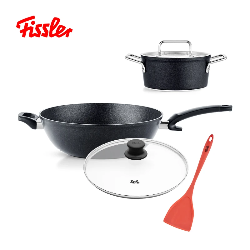 【官方旗舰店专属】小金刚耐磨耐用炒锅汤锅两件组（赠炒锅盖+铲）