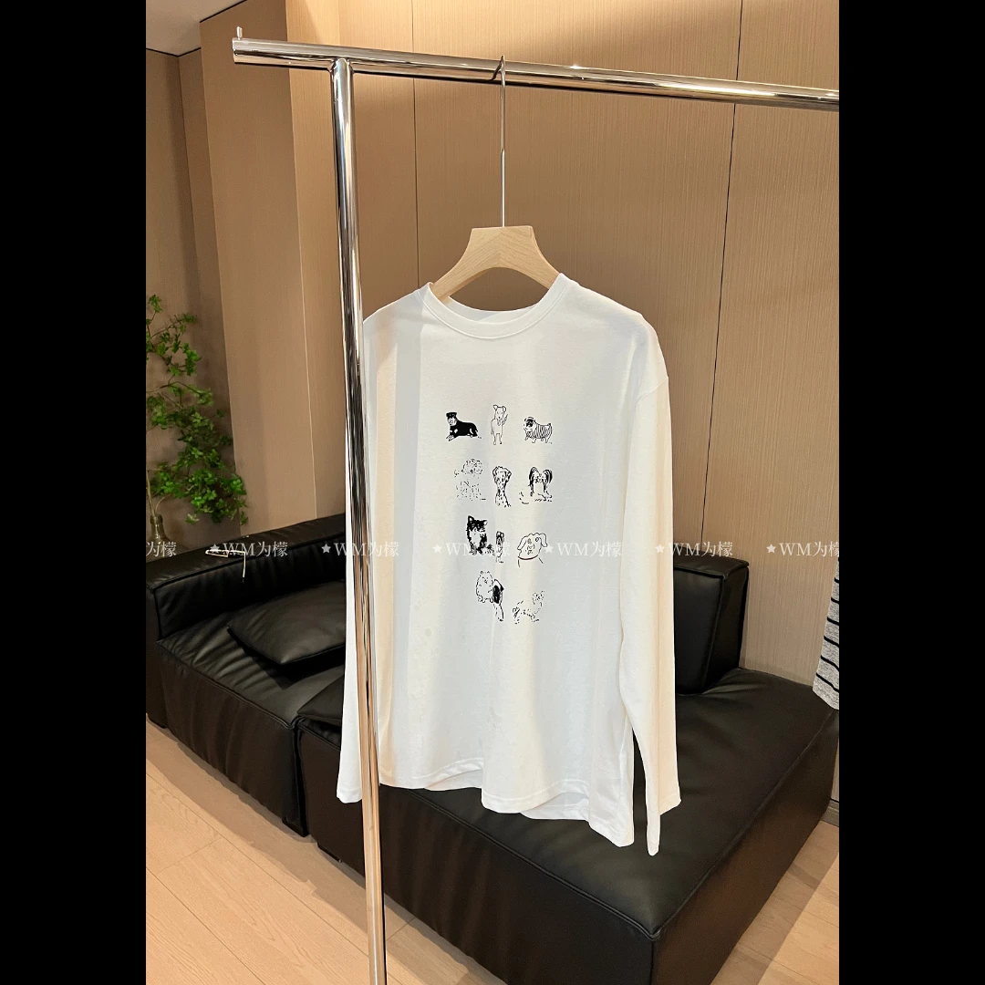 WMeng.【情书】极简立裁腔调显瘦磨毛趣味宽松白T恤