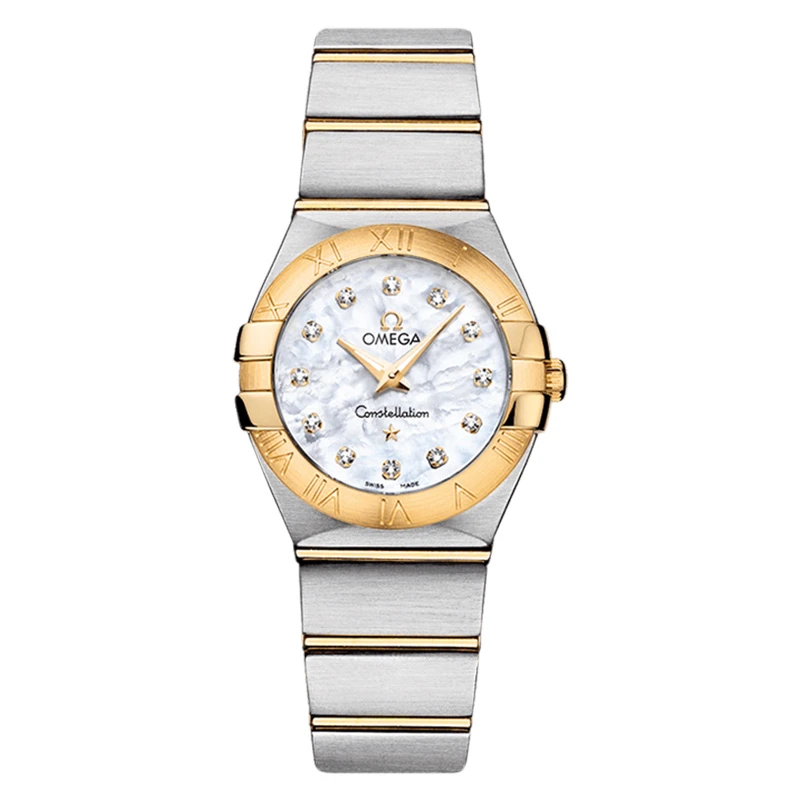 95新 Omega/欧米茄 星座/石英/24mm/女表镶钻123.20.24.60.55.002