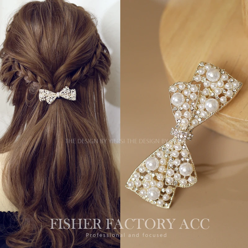 韩式蝴蝶结半扎发简约发夹一字夹后脑勺顶夹弹簧夹横夹马尾夹小号