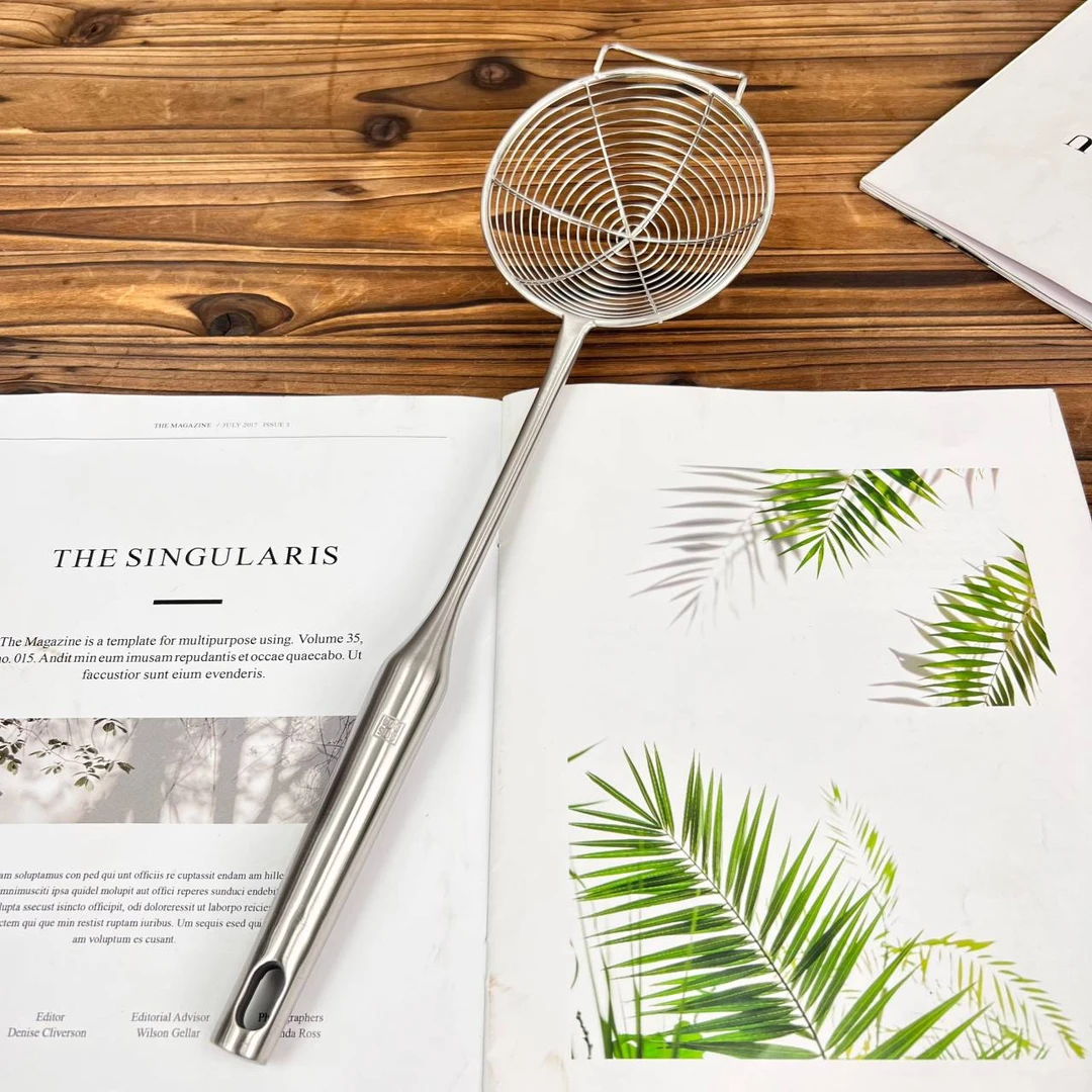 E404 不锈钢家用漏勺过滤罩39*11CM