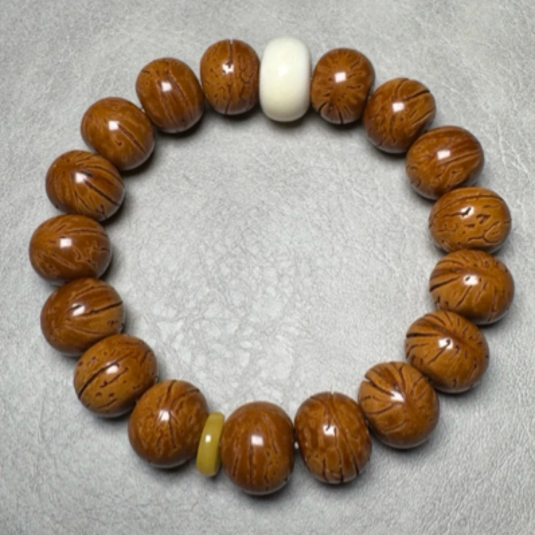 非金属木质手链 精配桃核手串 尺寸15mm+