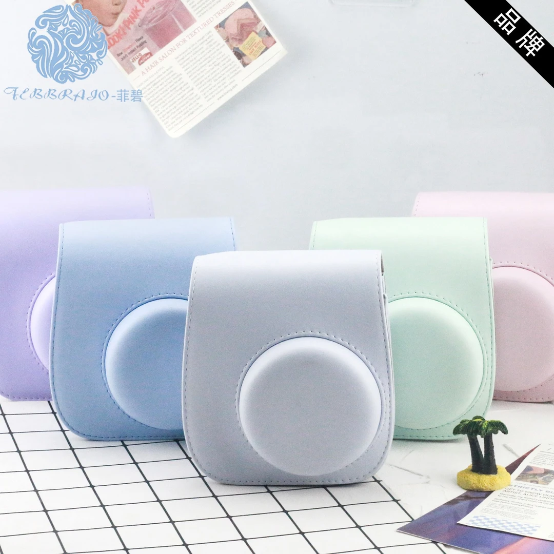 背包拍立得相机包mini12通用相机包可放透明壳纯色防摔收纳包防水