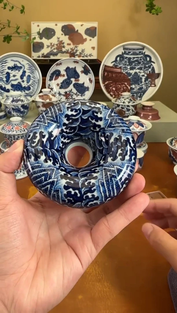 【闪购商品】瓷杯江崖海水纹甜甜圈