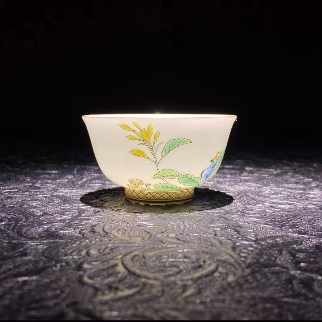 徐窑玉簪花清韵杯景德镇陶瓷粉彩茶具主人杯高端茶器纯手工高温瓷