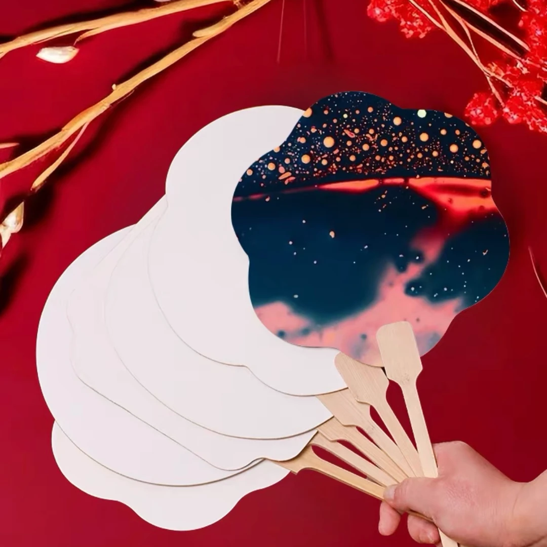 非遗大漆宣纸熟宣双面纯白扇子可漂漆书法工笔画古风团扇漆画扇