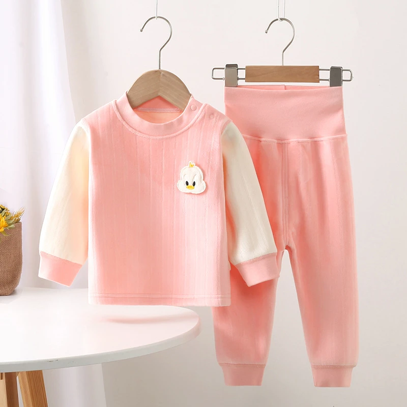 冬季新款婴儿保暖内衣套装宝宝加绒无骨秋衣秋裤长袖两件套现货