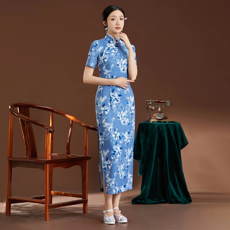 中国风旗袍显瘦气质夏季复古修身日常走秀L5337