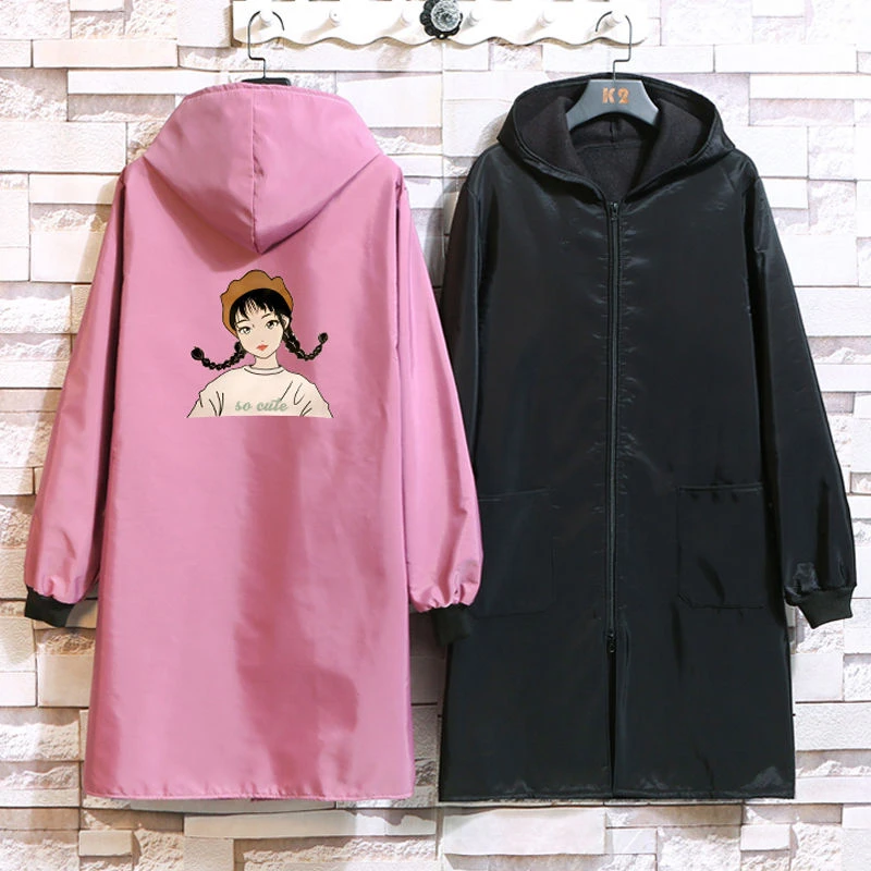 秋冬罩衣长袖加厚围裙加绒家用厨房防水外套工作服女大人上班外穿