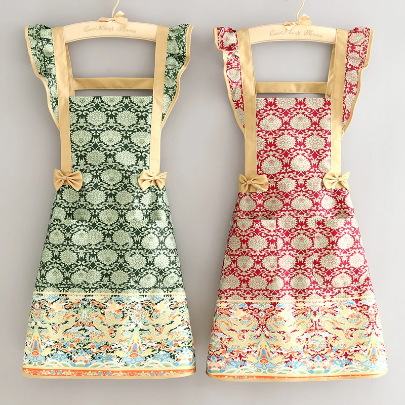 时尚新款韩版防水围裙家用厨房可爱围腰成人上班餐饮专用工作服女