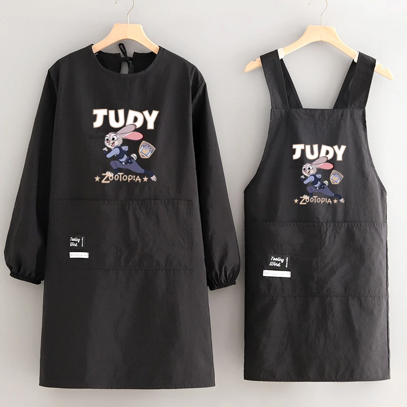 时尚防泼水罩衣耐磨定制围裙厨房家用防油围腰女卡通餐饮工作服男