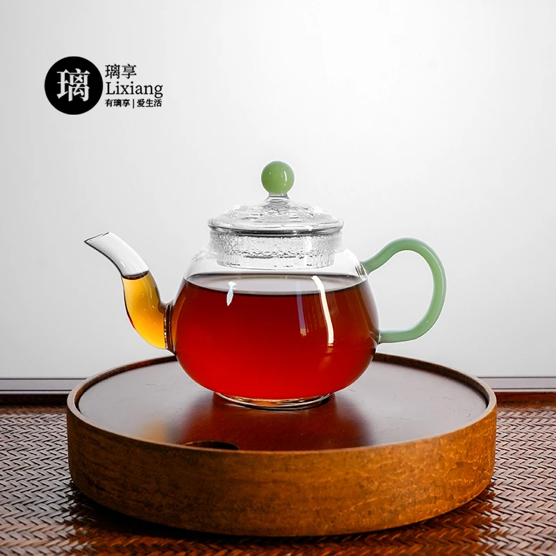 璃享 长寿壶（怀玉）玻璃茶壶 迷你泡茶壶 功夫茶具小壶 透明带过滤