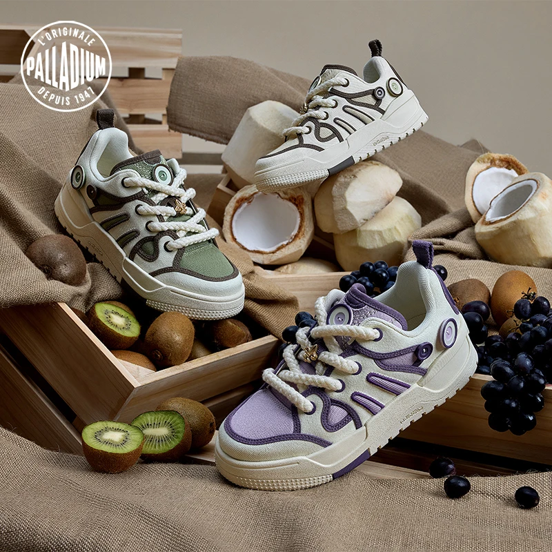 【PALLADIUM】帕拉丁春季男女款休闲鞋圆头平跟系带板鞋79227DB