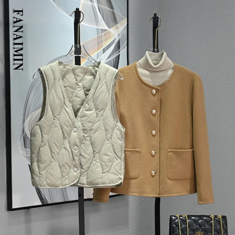 轻薄羽绒马甲女外穿羽绒内胆叠穿配大衣伴侣内穿90国标白鸭绒保暖