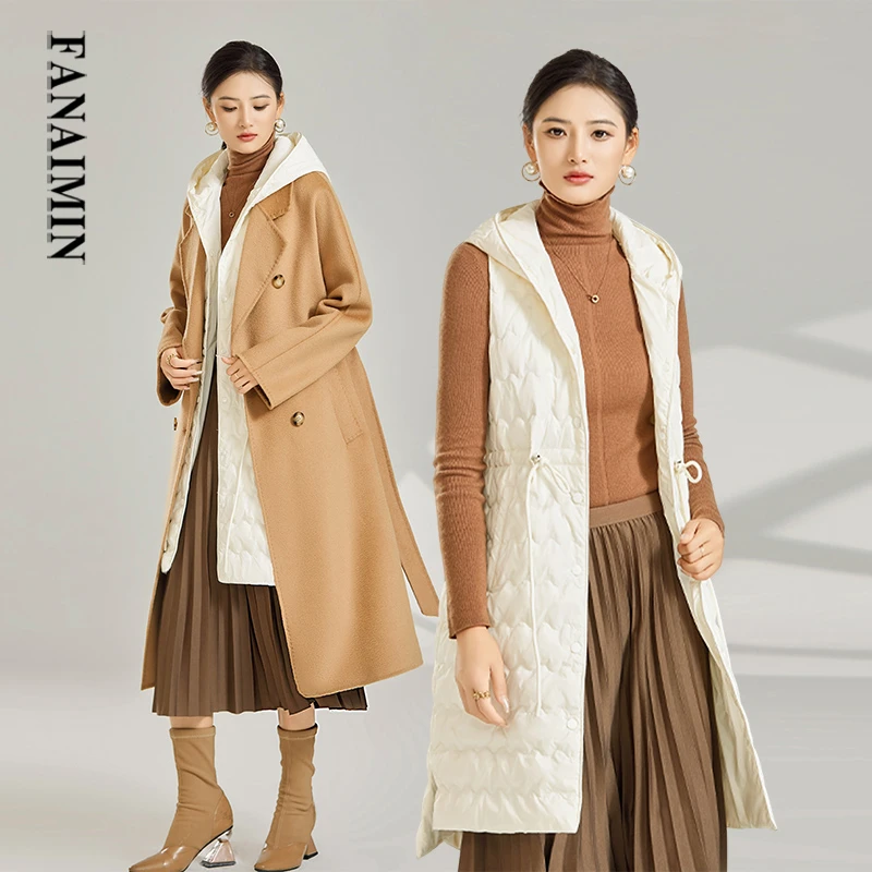 轻薄羽绒内胆女中长款2025新款配大衣叠穿叠穿伴侣90羽绒马甲外套