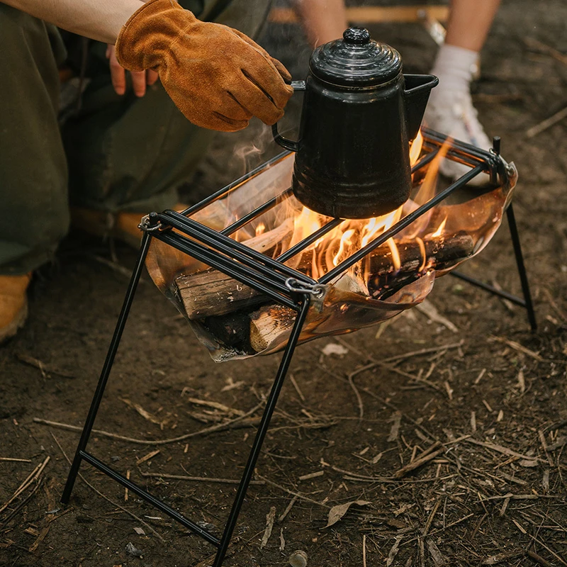 Naturehike挪客铁艺焚火台户外露营野营烧烤架可拆卸烤火柴火架