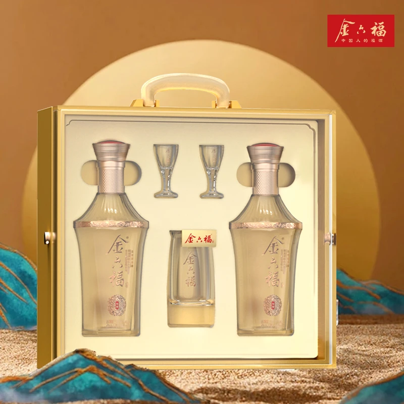 金六福煌福纯粮食白酒礼盒装优级兼香型白酒送礼手提500mL50.8度