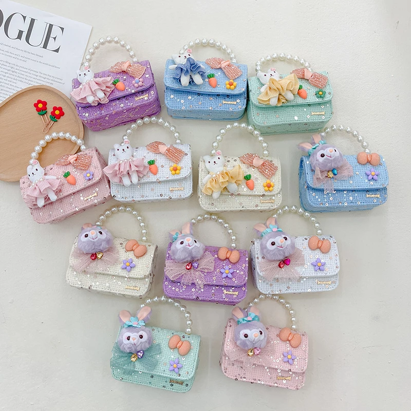 儿童小挎包网红款时尚珍珠手拎链条包公主洋气可爱小女孩单肩包潮
