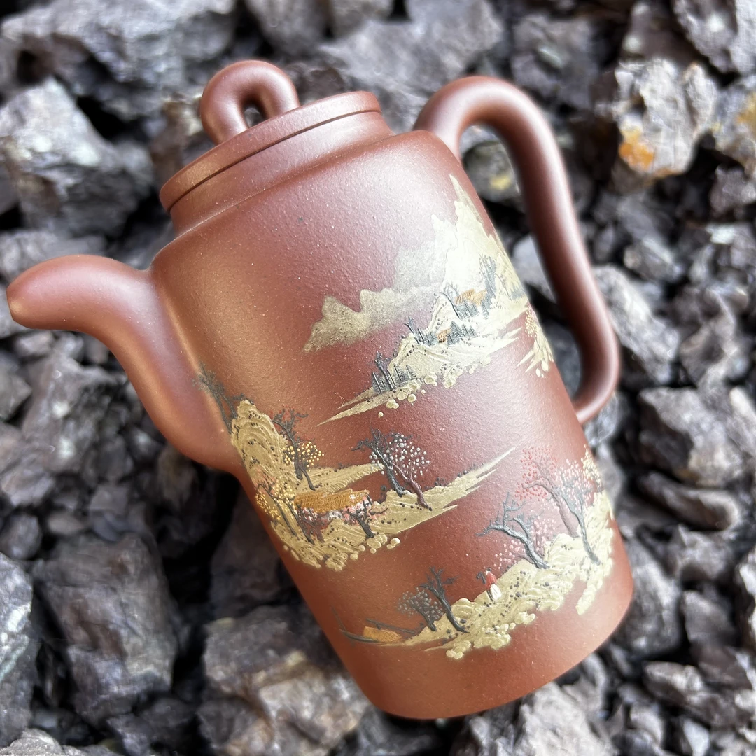集思壶国工精工半手原矿底槽清精品紫砂壶280cc