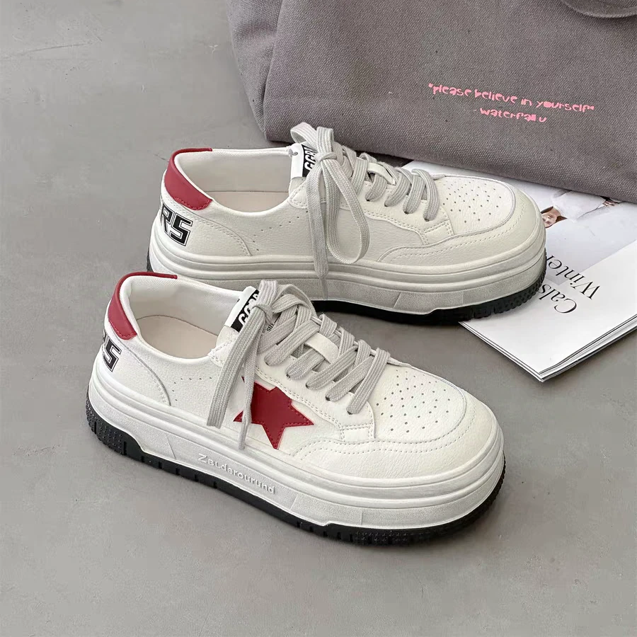 XM-51 兴妈专属 新款春夏季百搭2025圆头小白鞋女休闲厚底板鞋女